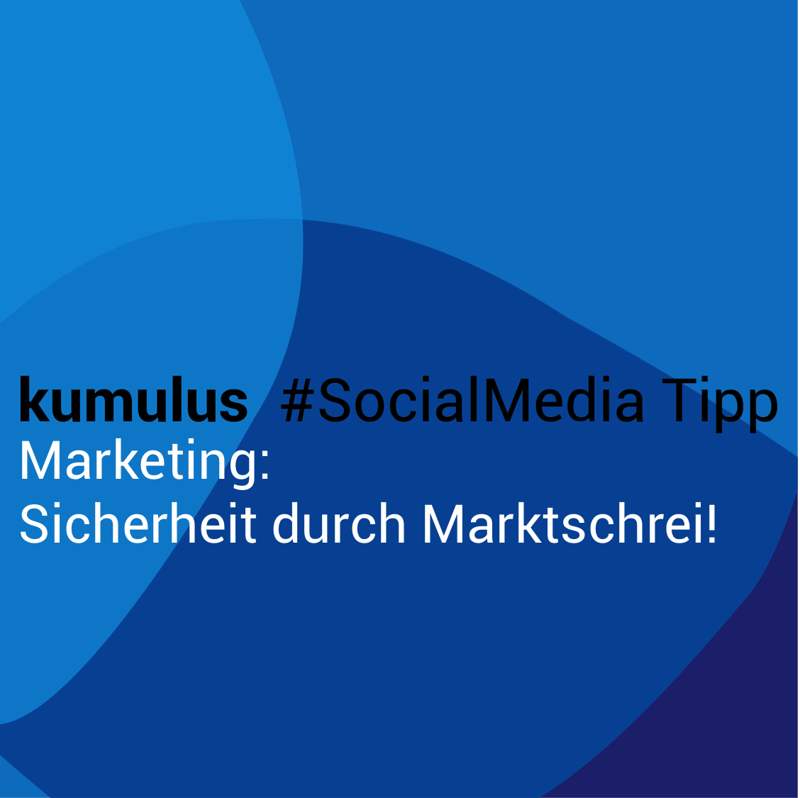 Sicherheit im Marketing durch einen Marktschrei – kumulus Social Media Tipp